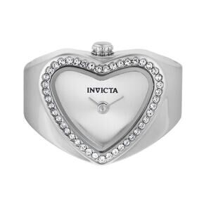 Invicta Mini Angel Women's Ring Watch Crystal Bezel Silver Heart Dial 49572-NEW